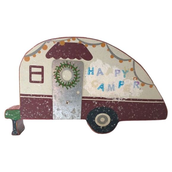 Folk Art Primitive Camper Sign HAPPY CAMPER Teardrop RV Primitives by Kathy. - Picture 13 of 15